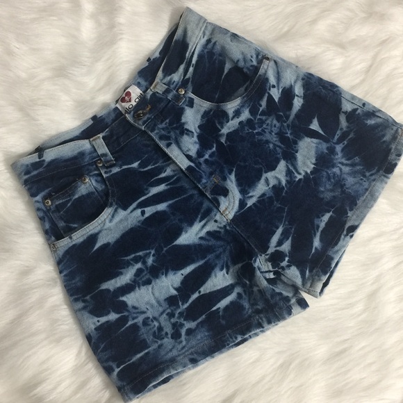 🌺 Glo Girl Denim Blue High-Waisted Shorts 14 - Picture 1 of 15